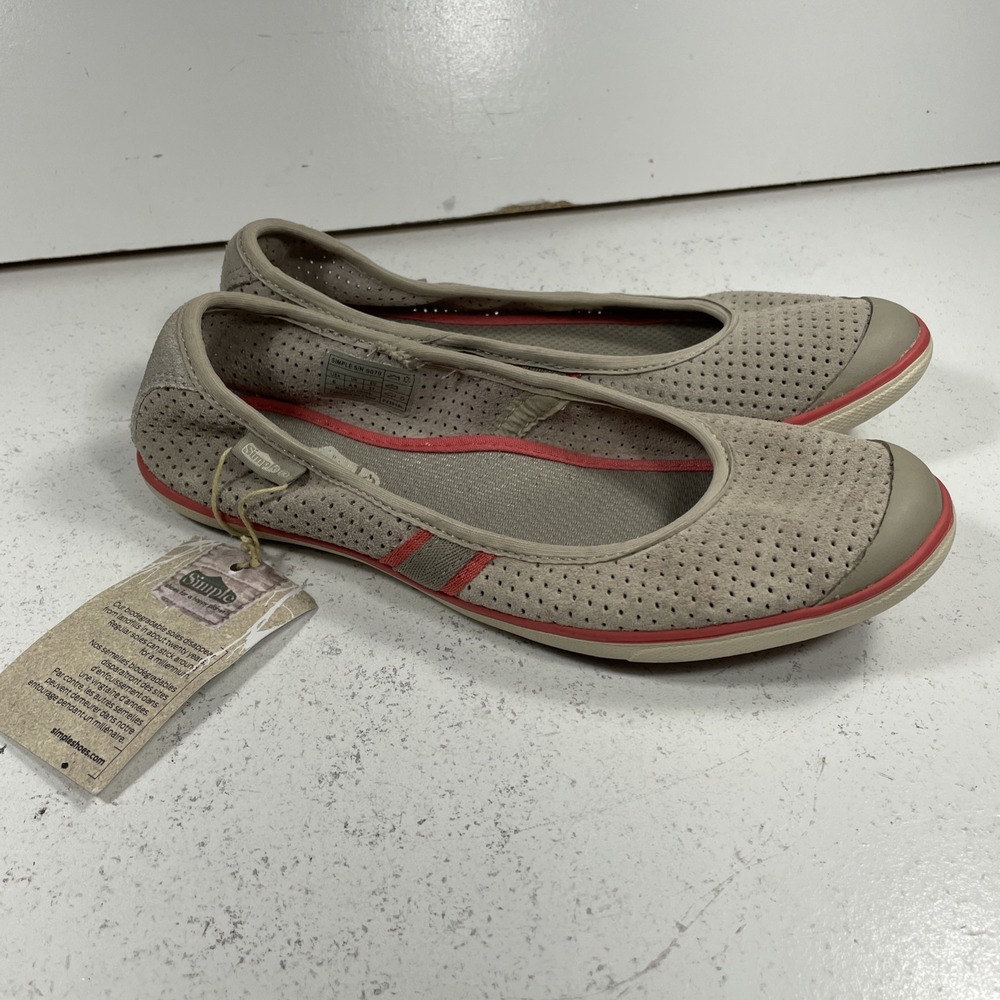 Simple Hola Womens Flats Size 6 Bio.d Ecco Suede Beige
